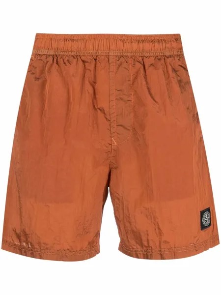Stone Island плавки-шорты с жатым эффектом и нашивкой-логотипом