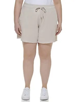 CALVIN KLEIN PERFORMANCE Женские бежевые шорты с эластичной резинкой на талии, шорты размера плюс 1X