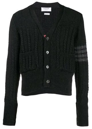 Thom Browne кардиган фактурной вязки с полосками 4-Bar