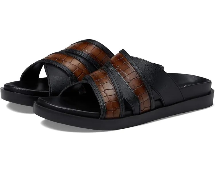 Сандалии Stacy Adams Mondo Cross Strap Slide Sandal, цвет Black/Cognac