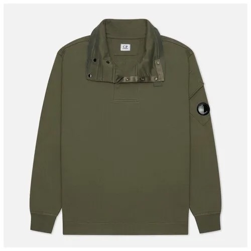 Мужская толстовка C.P. Company Diagonal Raised Fleece Stand Up Collar Neck зелёный , Размер S