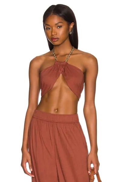 Топ WeWoreWhat Bandana Wrap Halter, цвет Cappuccino