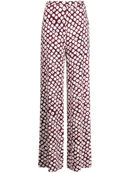 Diane Von Furstenberg расклешенные брюки с графичным принтом, фиолетовый