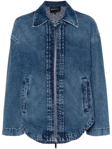 Emporio Armani джинсовая куртка со складками, синий