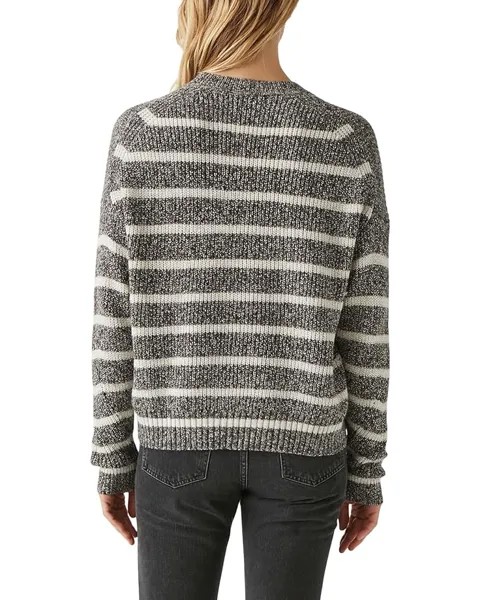 Свитер Michael Stars Richie Crew Neck Sweater, цвет Black/Chalk