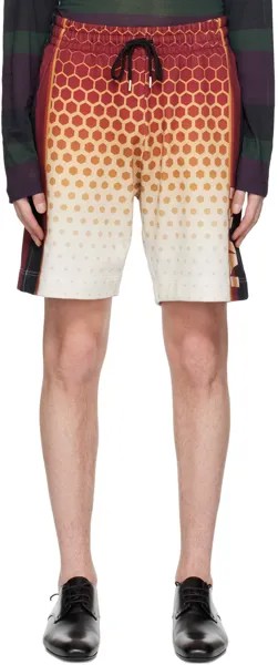 Оранжевые шорты с рисунком Dries Van Noten