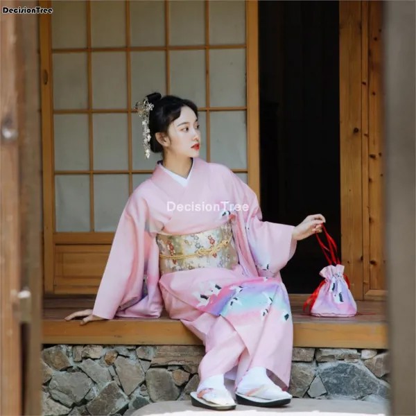 2023 harajuku одежда в японском стиле женское кимоно винтажное платье юката хаори Японский Корейский халат винтажное повседневное кимоно гейши Халат