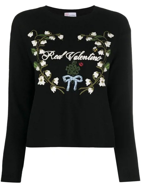 RED Valentino джемпер с вышитым логотипом