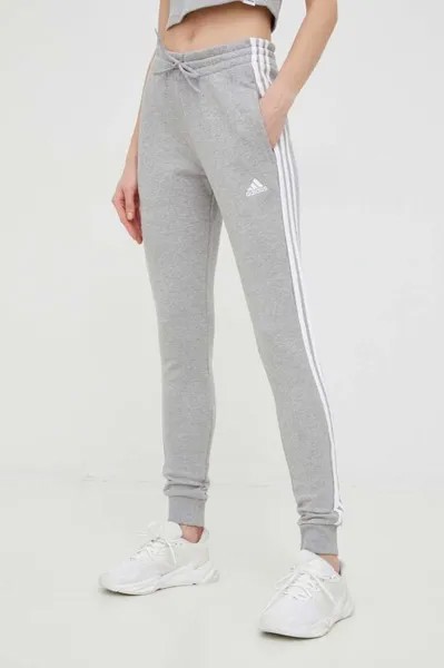 Хлопковые спортивные штаны adidas, серый