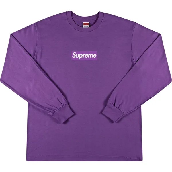 Лонгслив Supreme Box Logo, фиолетовый