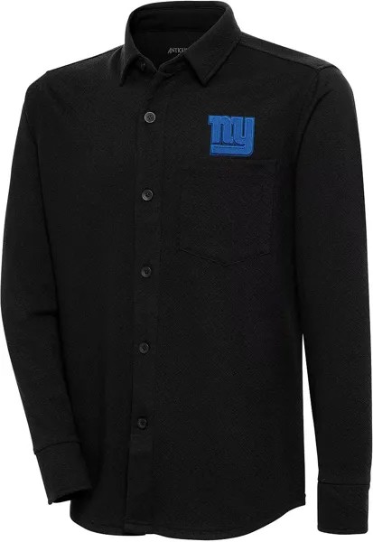 Мужской джемпер на пуговицах с длинными рукавами Antigua New York Giants Steamer в тон