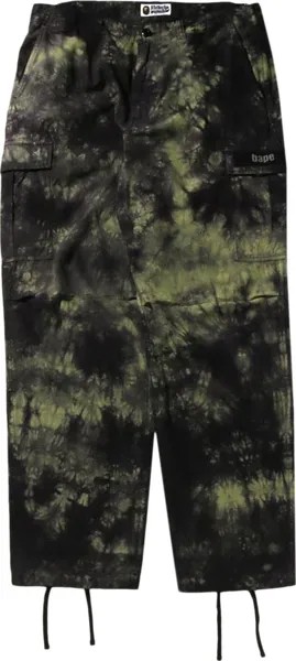 Брюки BAPE Tie Dye Relaxed Fit 6 Pocket Pants Black, черный