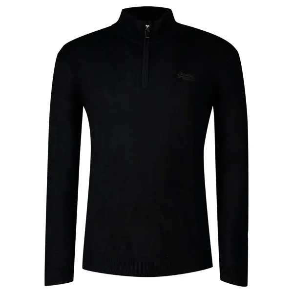 Свитер Superdry Vintage Embroidered Henley, черный