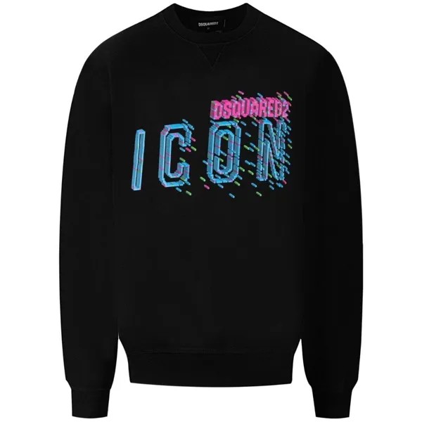 Черный свитшот с логотипом Pixel Dsquared2, черный