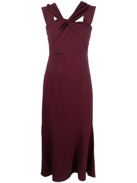 Roland Mouret платье миди со сборками, красный