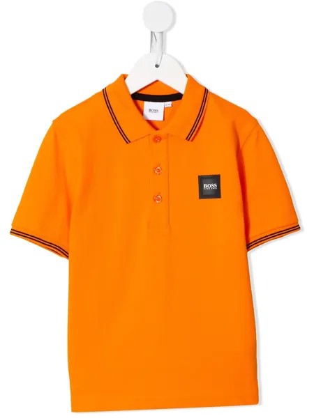 BOSS Kidswear рубашка поло с нашивкой-логотипом