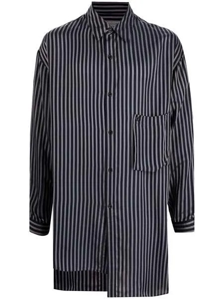 Yohji Yamamoto полосатая рубашка асимметричного кроя