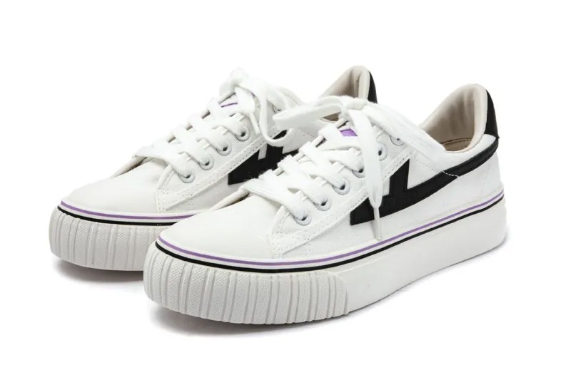 Кроссовки WARRIOR Skateboarding Shoes Women's Low-top, белый/черный