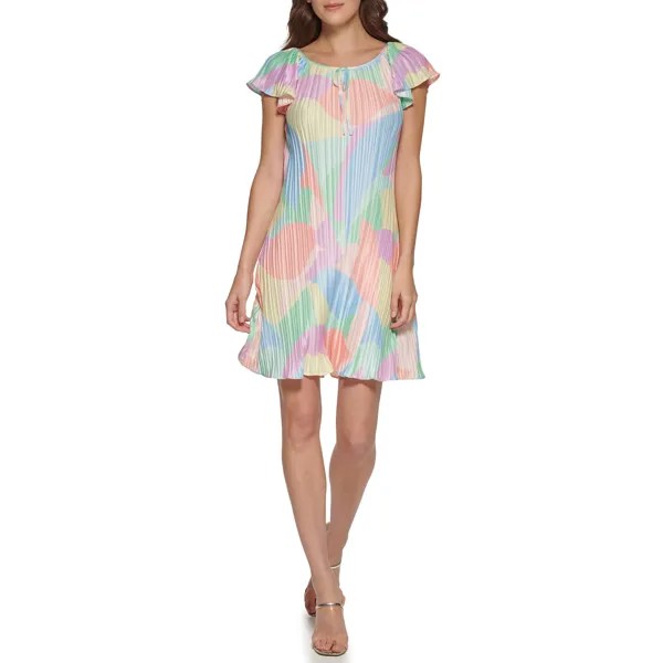 Платье DKNY, Short Sleeve Pleated Dress