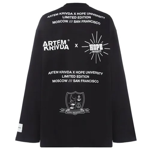 Лонгслив ARTEM KRIVDA AMORE HU, черный, ONASIZE