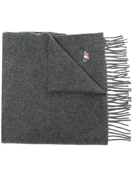 Maison Kitsuné шерстяной шарф с бахромой