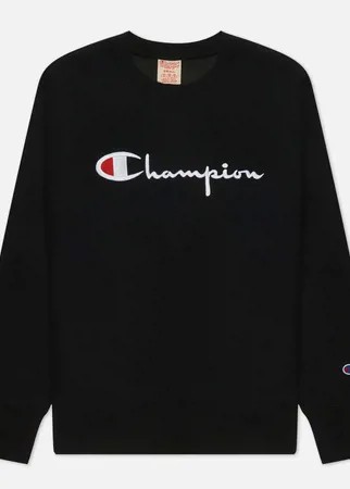 Женская толстовка Champion Reverse Weave Script Logo Crew Neck Regular Fit, цвет чёрный, размер M