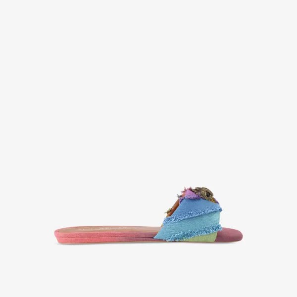 Плоские джинсовые сандалии Kensington с декором в виде орла Kurt Geiger London, мультиколор