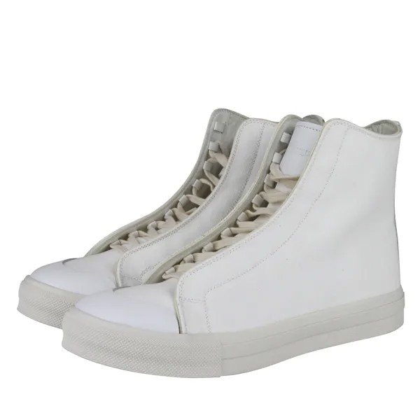 Мужские высокие кроссовки Alexander McQueen из парусины цвета слоновой кости, цвет White / Ivory