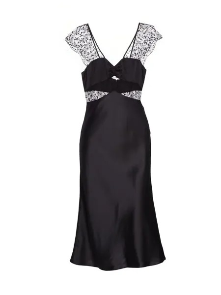 Платье-комбинация Cecile из атласа и кружева Kiki de Montparnasse, черный