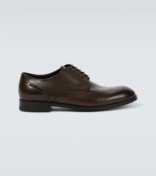 Туфли дерби Siena Flex из кожи Zegna, темно-коричневый