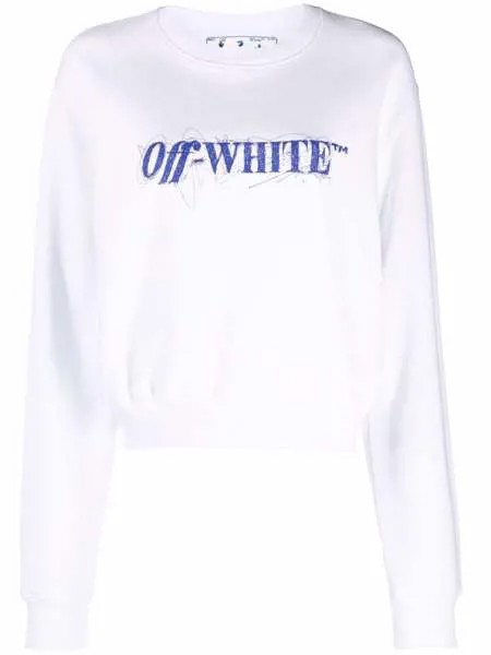 Off-White укороченная толстовка Pen Face