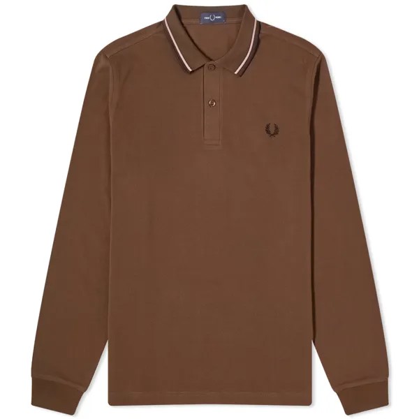 Поло Fred Perry Long Sleeve Twin Tipped, цвет Burnt Tobacco