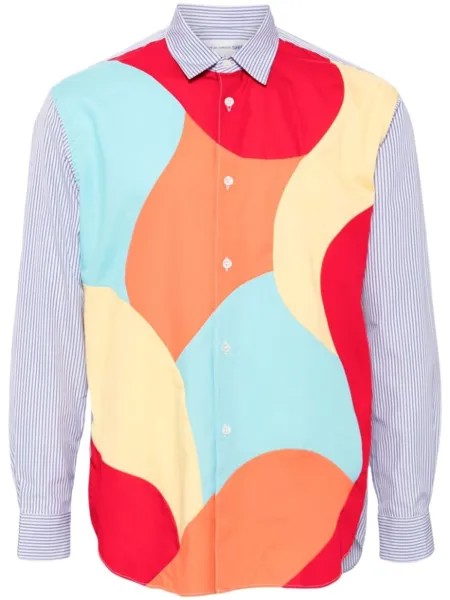 Comme Des Garçons Shirt рубашка в технике пэчворк, синий
