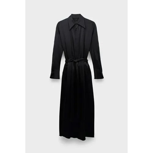 Платье Petar Petrov maxi satin shirt dress, размер 42, чёрный
