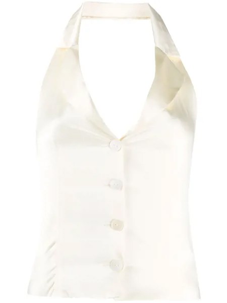 L'Autre Chose атласная блузка с вырезом халтер