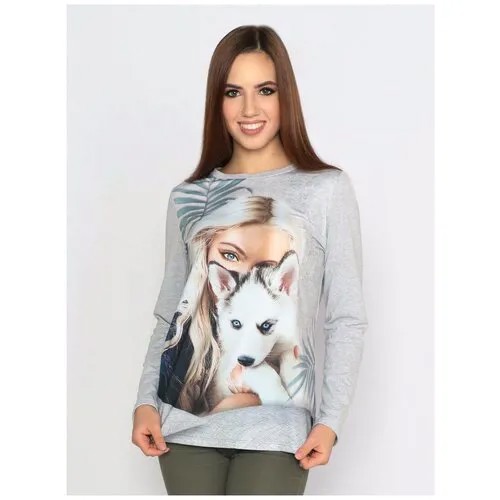 Лонгслив Style Margo, хлопок, размер 56, серый