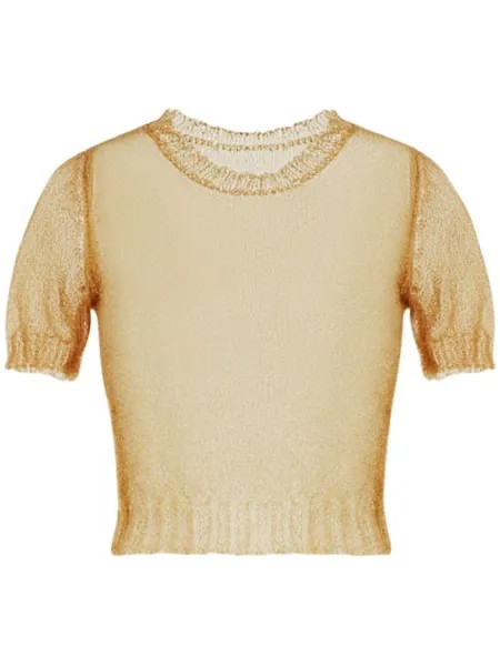 Maison Margiela прозрачный топ, нейтральный цвет