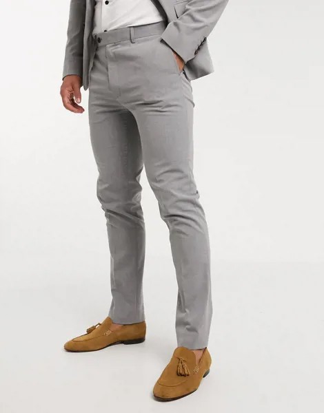 Светло-серые брюки скинни Avail London-Серый