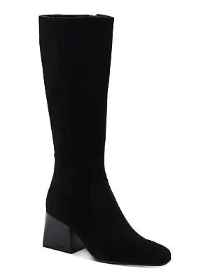 AQUA COLLEGE Женские черные замшевые ботинки Tori с квадратным носком и наборным каблуком, размер 9 м
