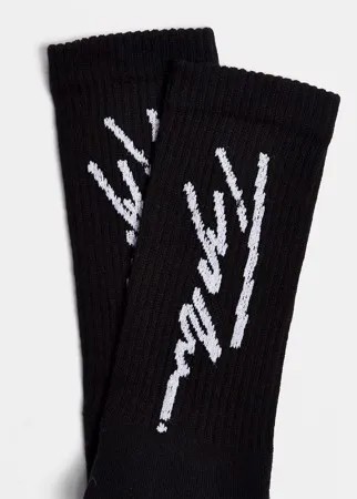 Черные носки c логотипом Topman-Черный цвет