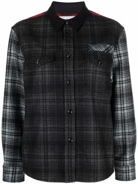 Woolrich клетчатая рубашка в стиле колор-блок, серый