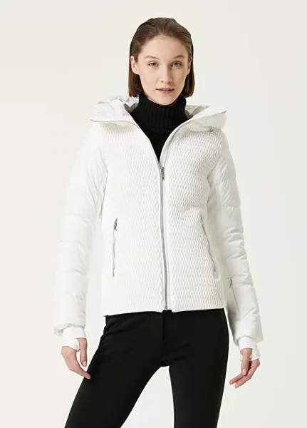 Белое пуховое пальто с капюшоном roxane Fusalp
