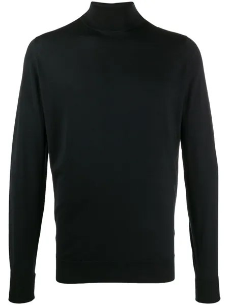 John Smedley джемпер с высоким воротником, черный