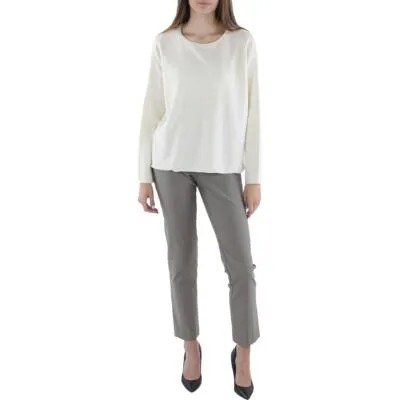 Женская рубашка с круглым вырезом и круглым вырезом Eileen Fisher BHFO 5864