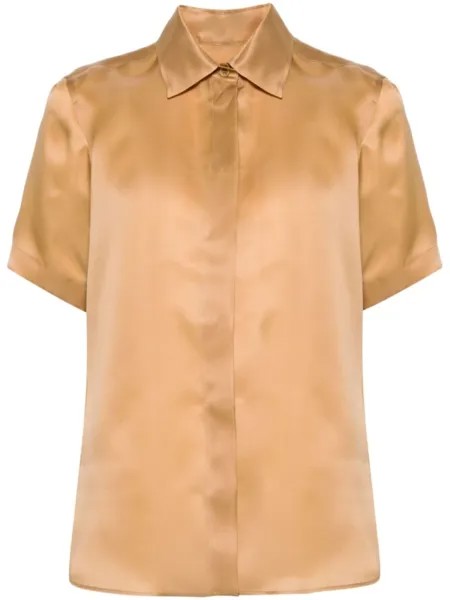 Max Mara шелковая рубашка с короткими рукавами, золотистый