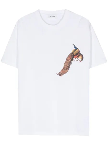 Soulland футболка Kai' Peacock из органического хлопка, белый