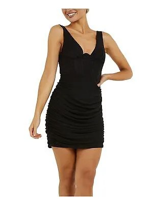 Женское коктейльное мини-платье без рукавов с черной подкладкой QUIZ 2