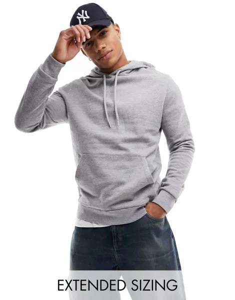 Серое меланжевое худи ASOS DESIGN