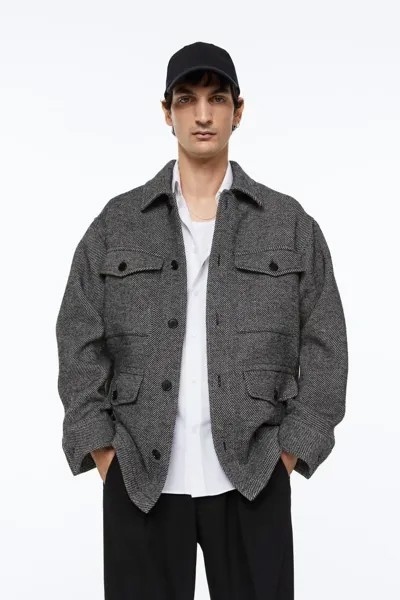 Пальто мужское H&M 1111755001 черное XL (доставка из-за рубежа)