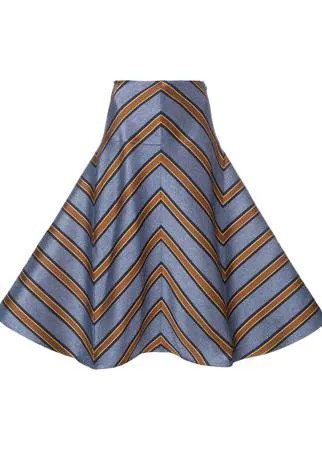 Fendi striped flared skirt